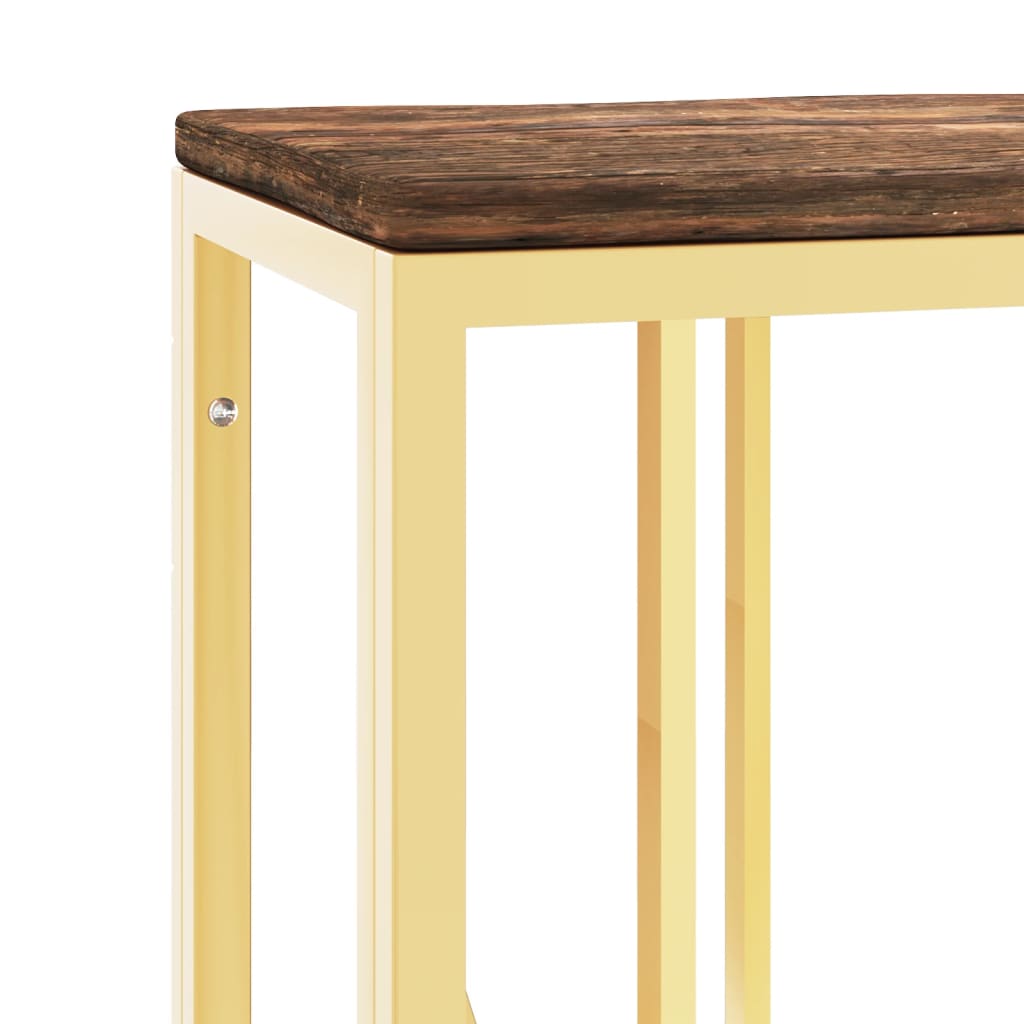 vidaXL Konzolový stůl zlatý nerezová ocel a masivní recyklované dřevo