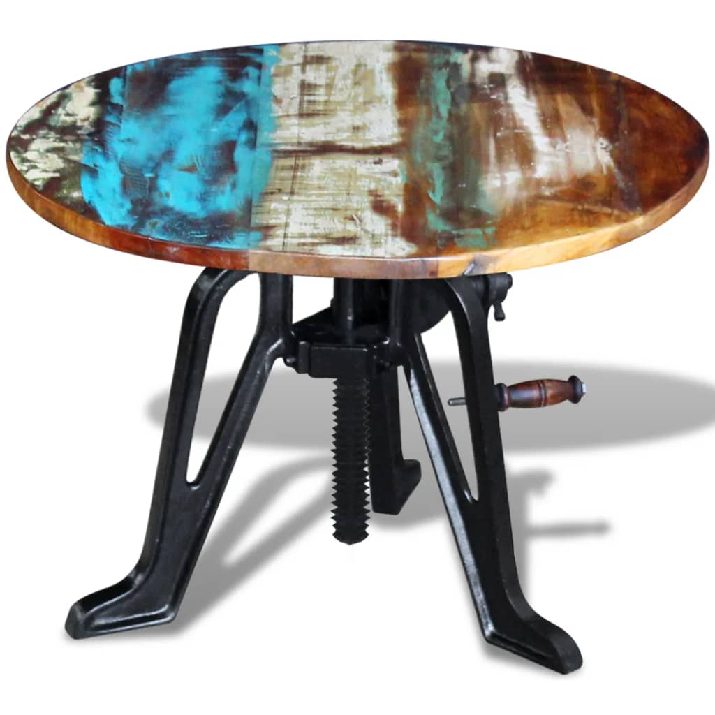 vidaXL Odkládací stolek masivní recyklované dřevo litina 60x(42–63) cm