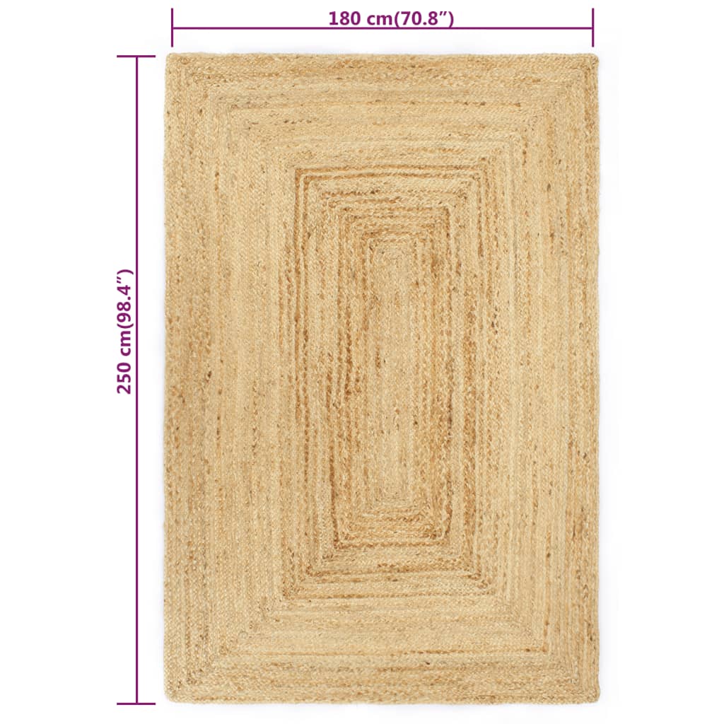 vidaXL Ručně vyrobený koberec juta 180 x 250 cm