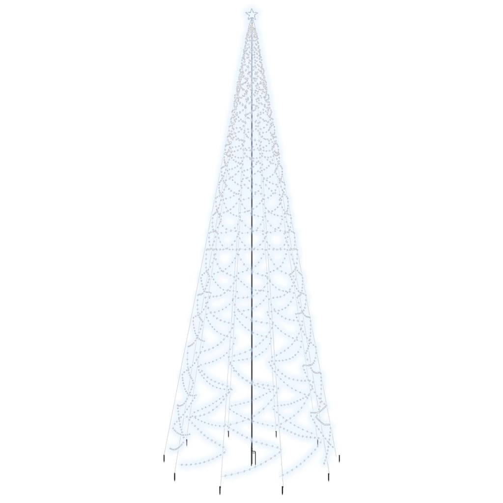 vidaXL Vánoční stromek s hrotem 3 000 studených bílých LED diod 800 cm
