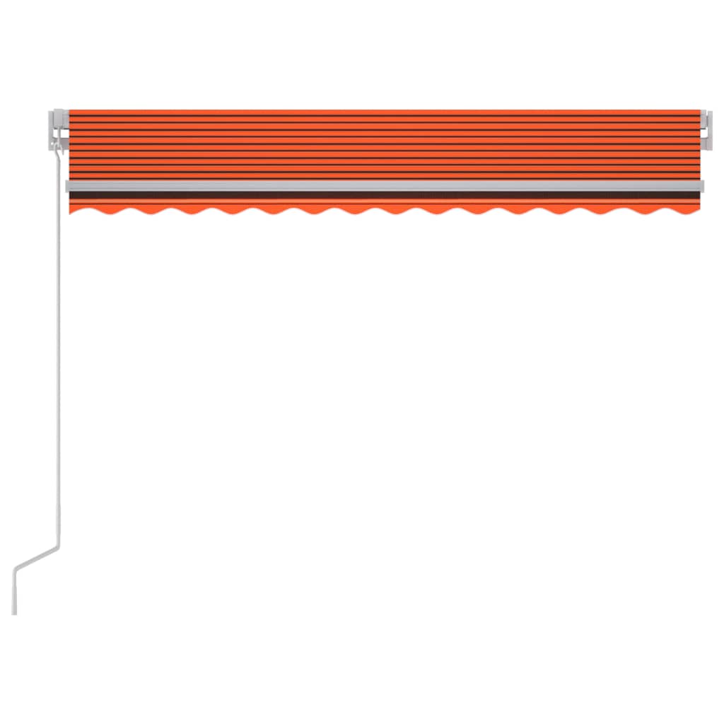 vidaXL Ručně zatahovací markýza s LED světlem 300x250 cm oranžovohnědá