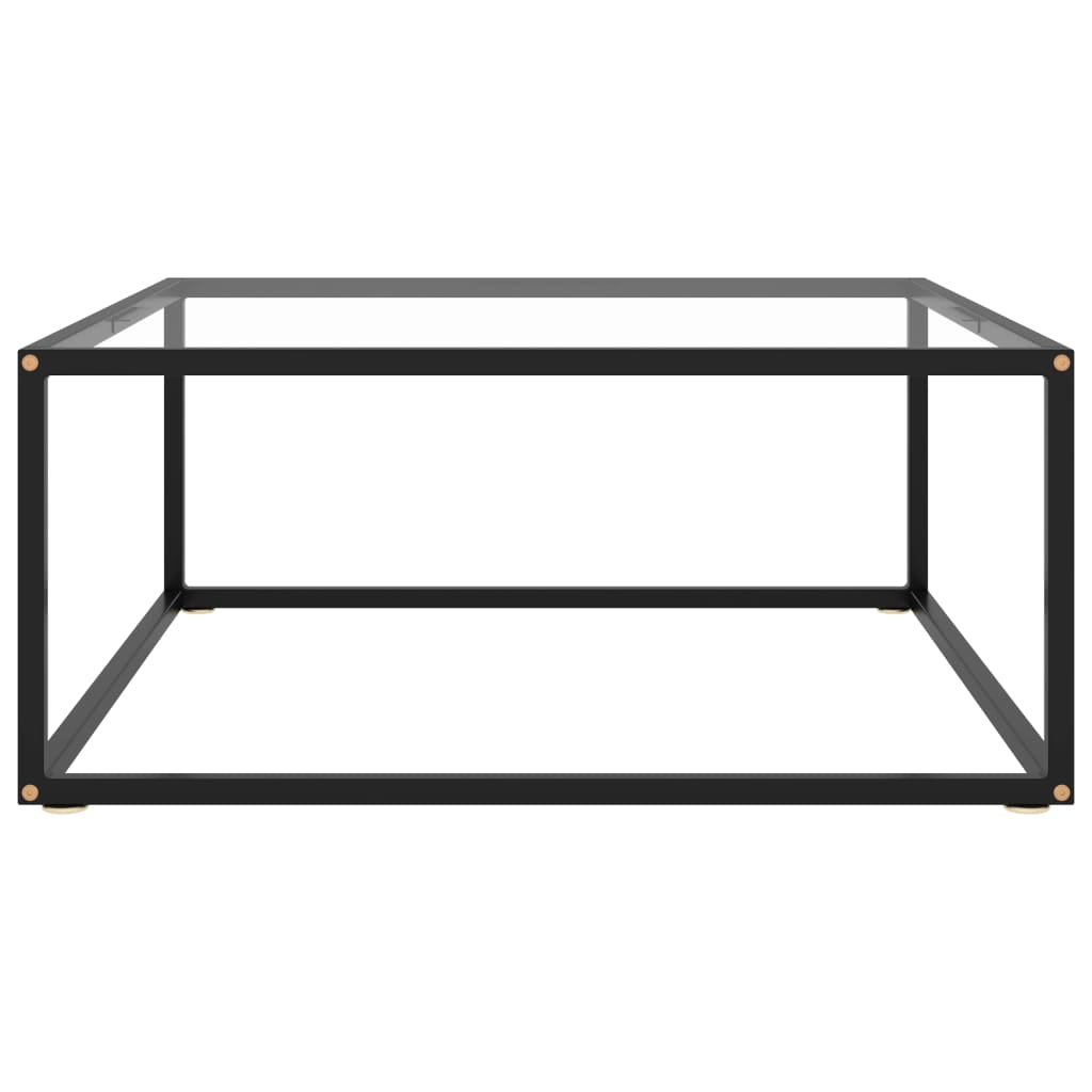 vidaXL Konferenční stolek černý s tvrzeným sklem 80 x 80 x 35 cm