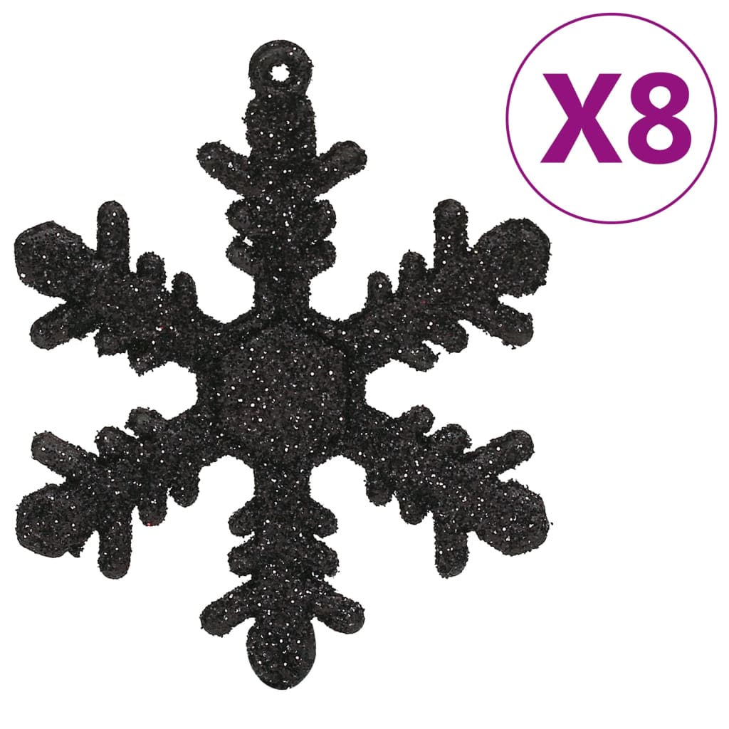 vidaXL 111dílná sada vánočních ozdob černá polystyren