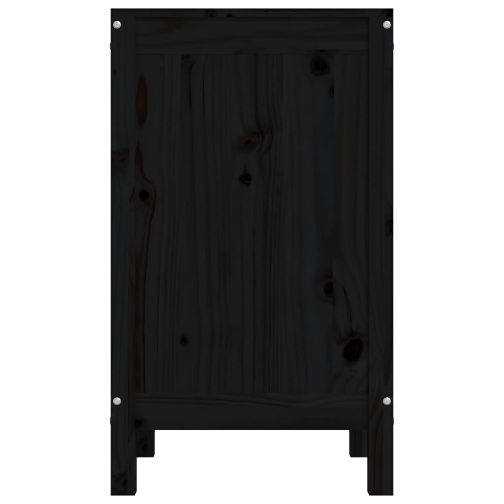 vidaXL Truhla na prádlo černá 44x44x76 cm masivní borové dřevo