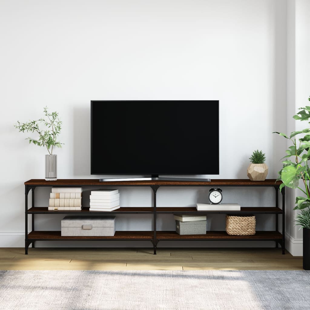 vidaXL TV skříňka hnědý dub 180 x 30 x 50 cm kompozitní dřevo a kov