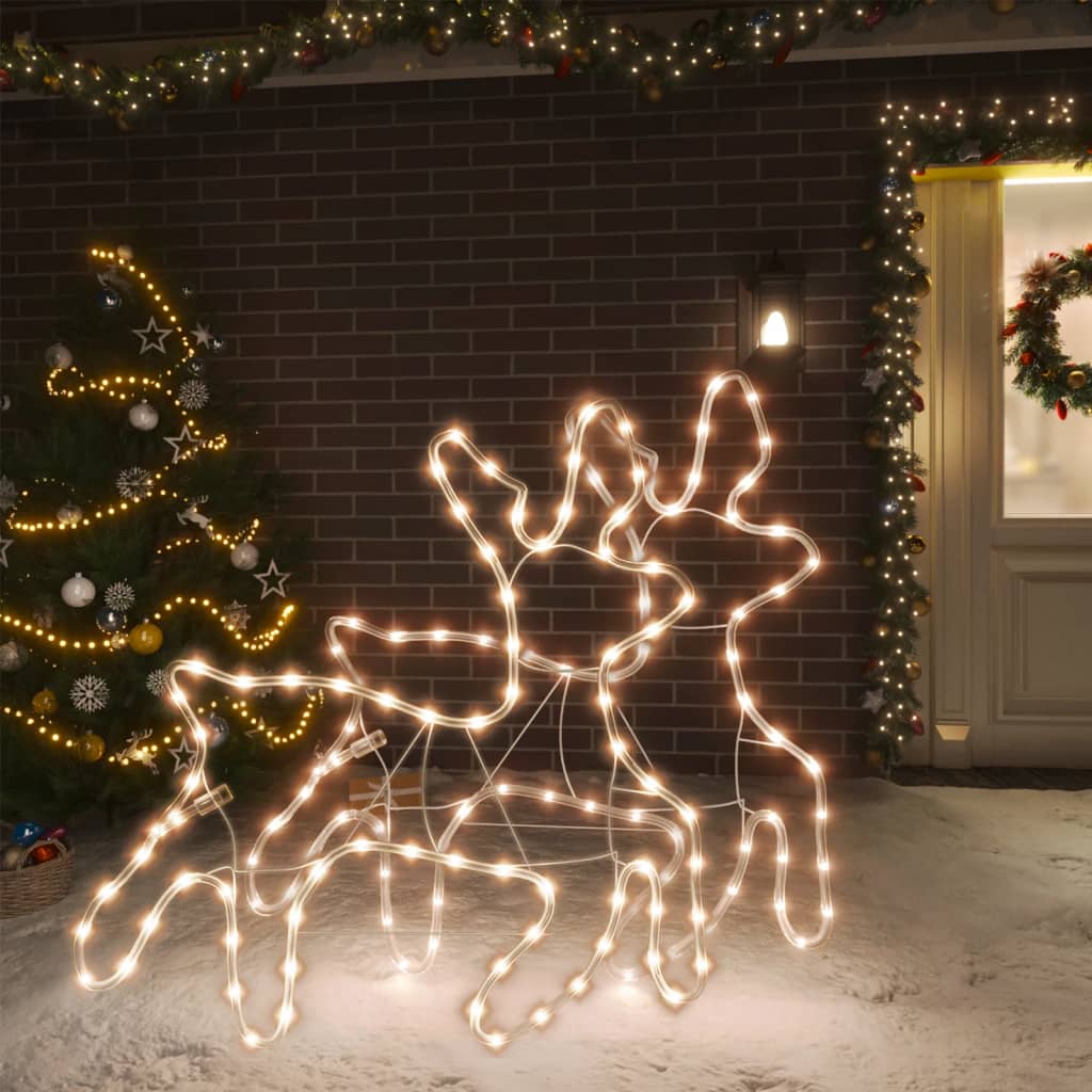 vidaXL Vánoční sobi s teplými bílými LED 57 x 55 x 4,5 cm