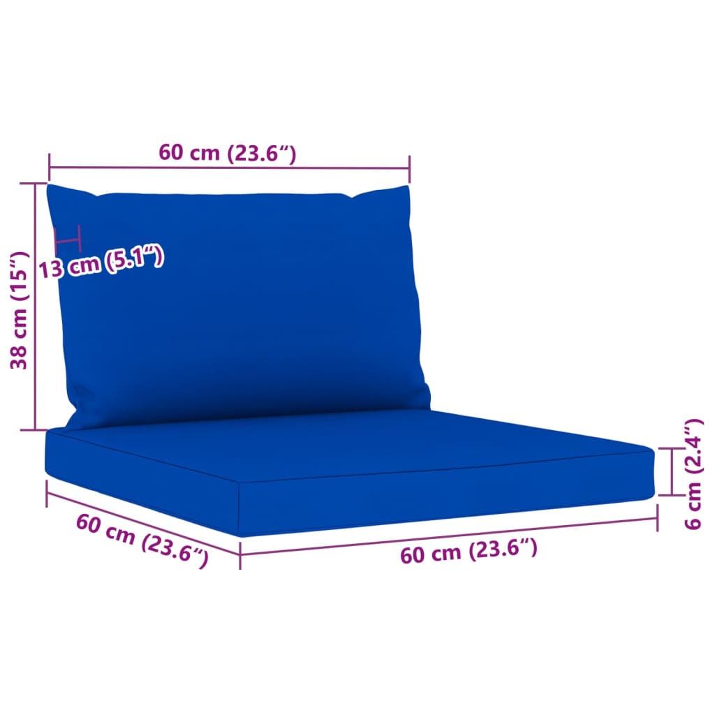 vidaXL 10dílná zahradní sedací souprava s modrými poduškami