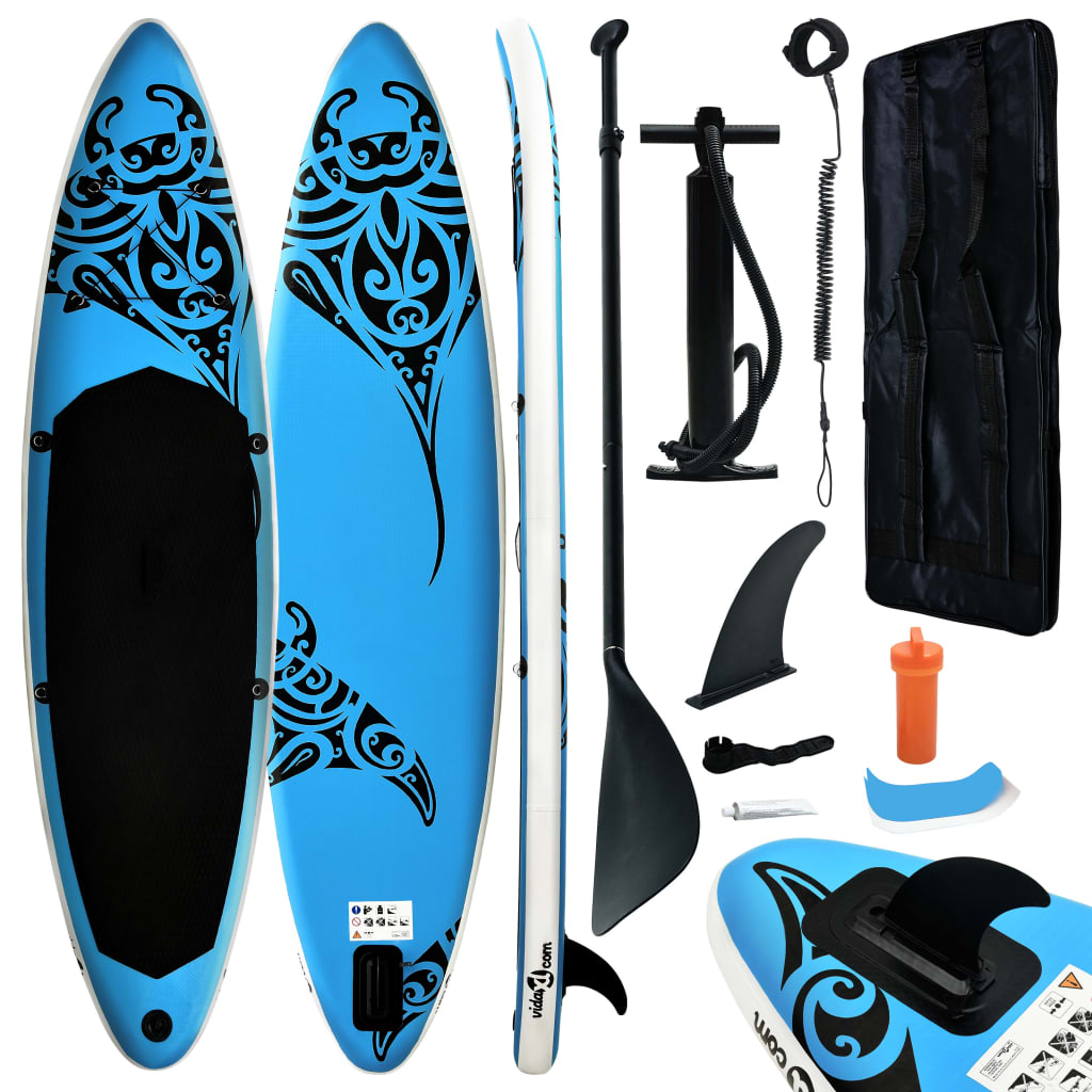 vidaXL Nafukovací SUP paddleboard s příslušenstvím 366x76x15 cm modrý