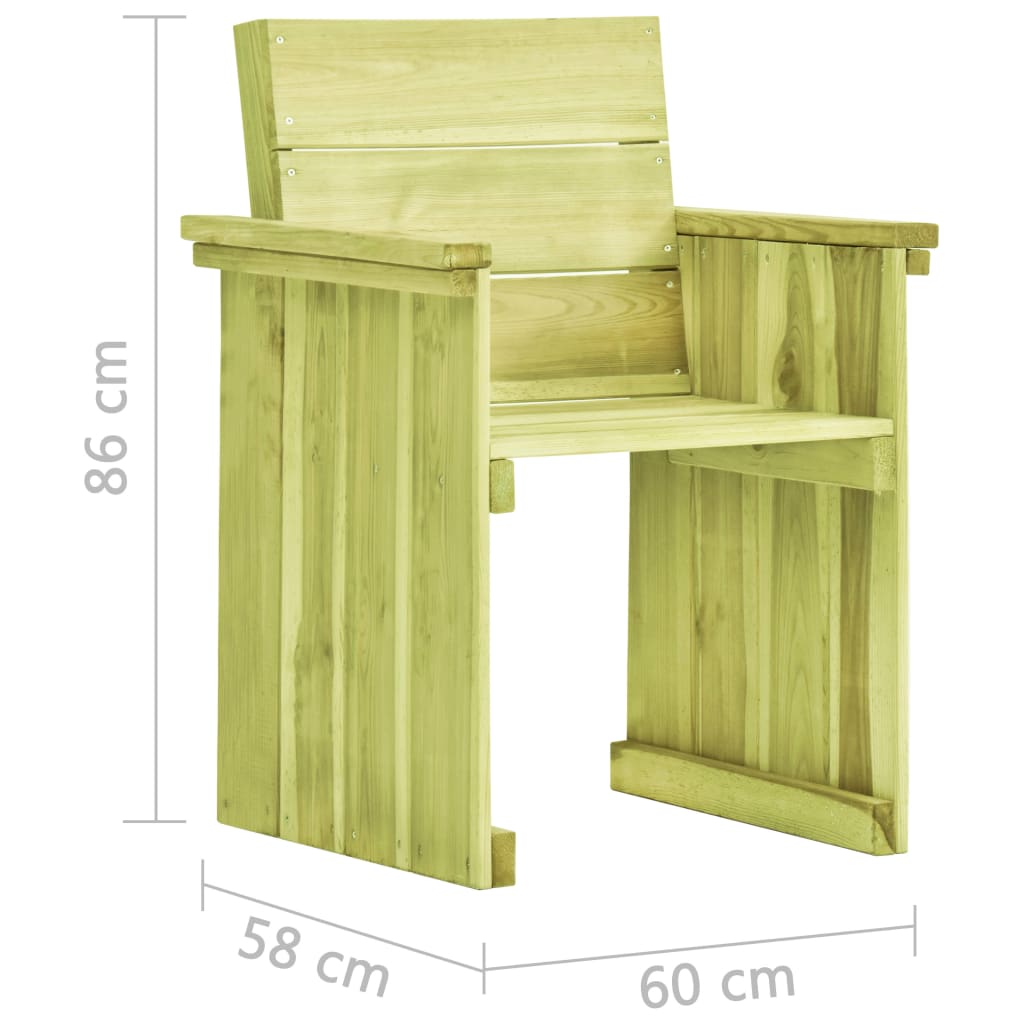 vidaXL Zahradní židle impregnované borové dřevo