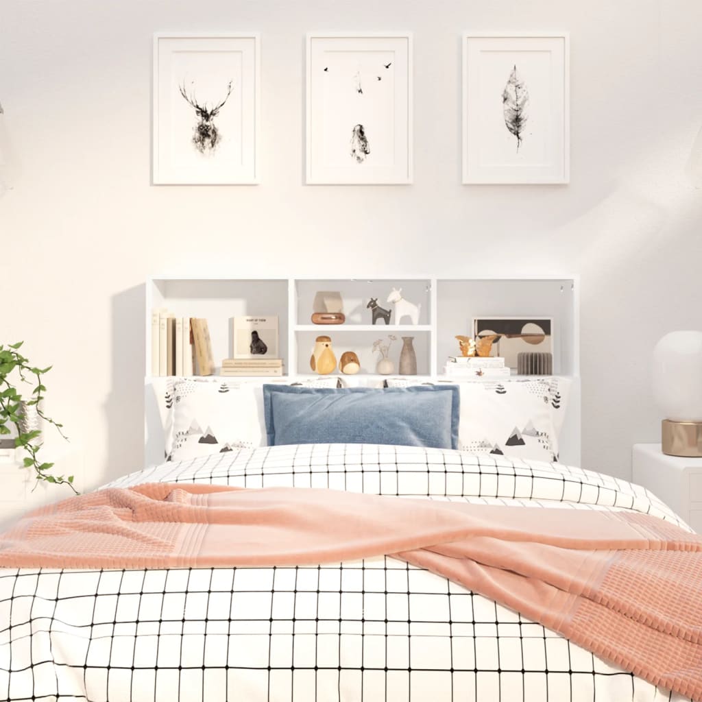 vidaXL Čelo postele s úložným prostorem bílé 120 x 19 x 103,5 cm