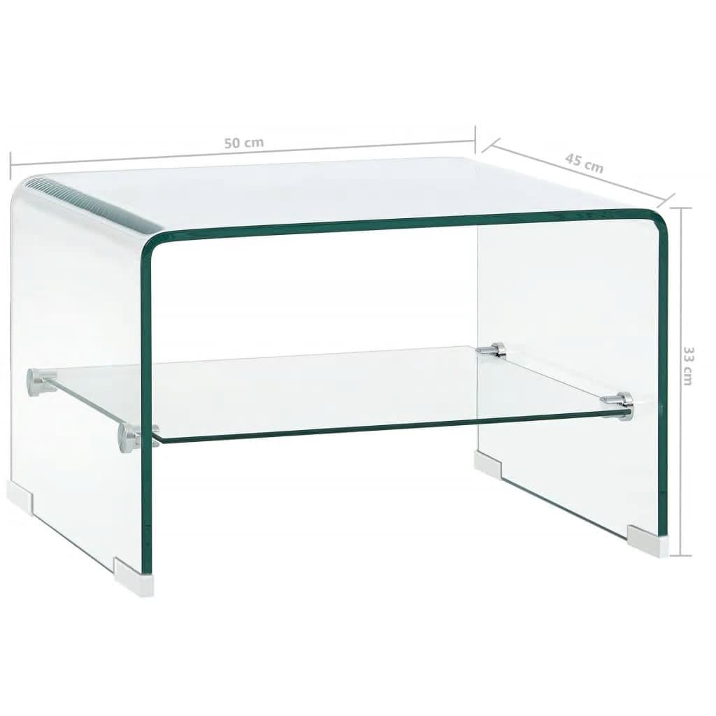 vidaXL Konferenční stolek čirý 50 x 45 x 33 cm tvrzené sklo