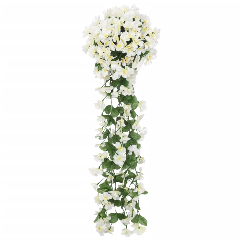 vidaXL Umělé květinové girlandy 3 ks bílé 85 cm
