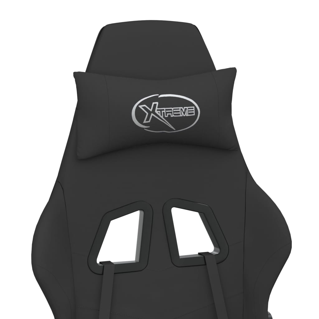vidaXL Masážní herní židle s podnožkou černá textil