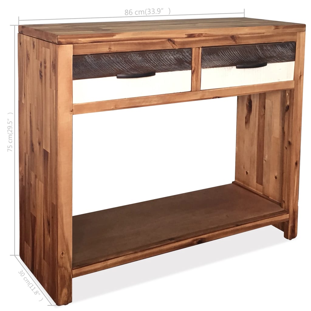 vidaXL Konzolový stolek masivní akáciové dřevo 86 x 30 x 75 cm