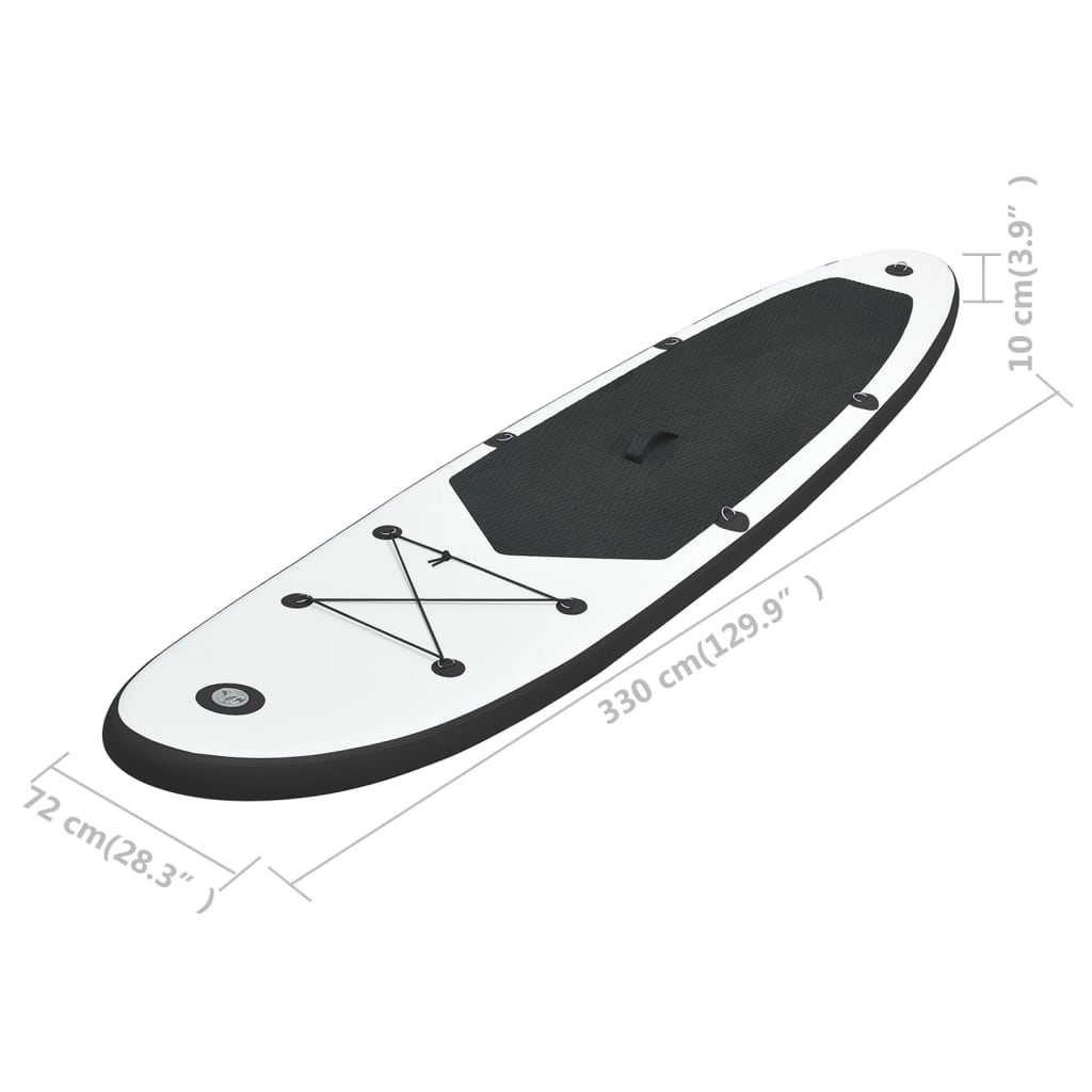 vidaXL Nafukovací SUP paddleboard s příslušenstvím černo-bílý