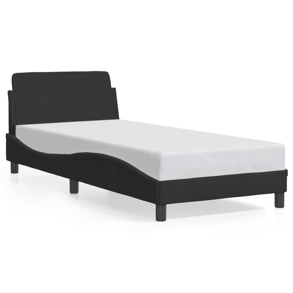 vidaXL Rám postele s čelem černý 80x200 cm samet
