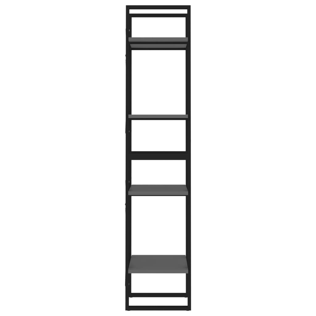 vidaXL Knihovna se 4 policemi šedá 40 x 30 x 140 cm dřevotříska