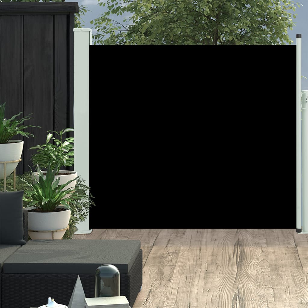 vidaXL Zatahovací boční markýza / zástěna na terasu 100 x 300 cm černá