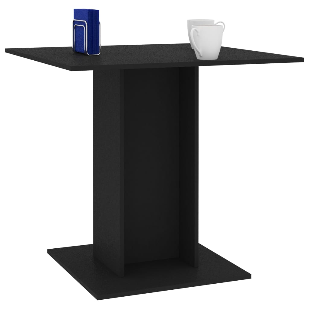 vidaXL Jídelní stůl černý 80 x 80 x 75 cm dřevotříska