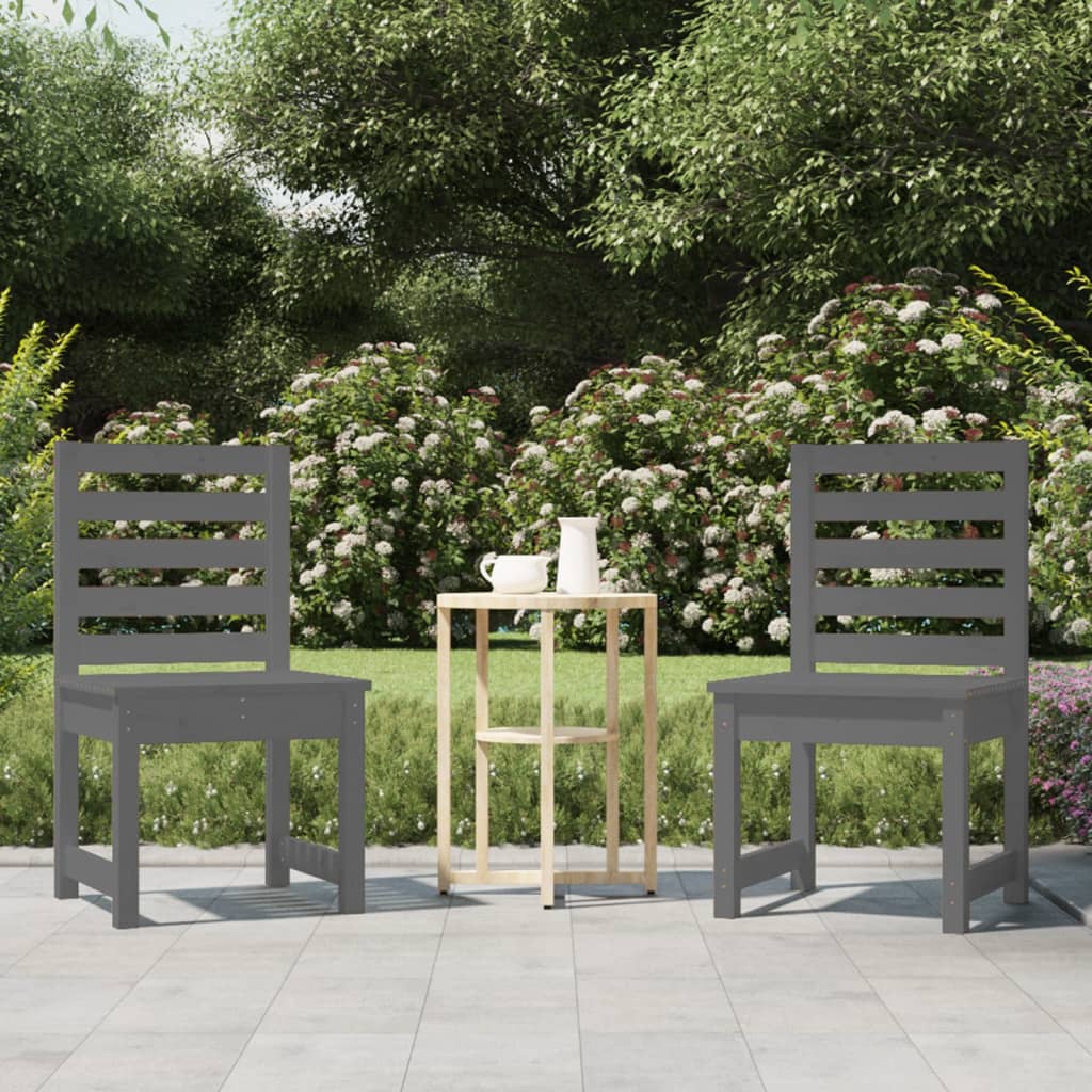 vidaXL Zahradní židle 2 ks šedé 40,5x48x91,5 cm masivní borové dřevo