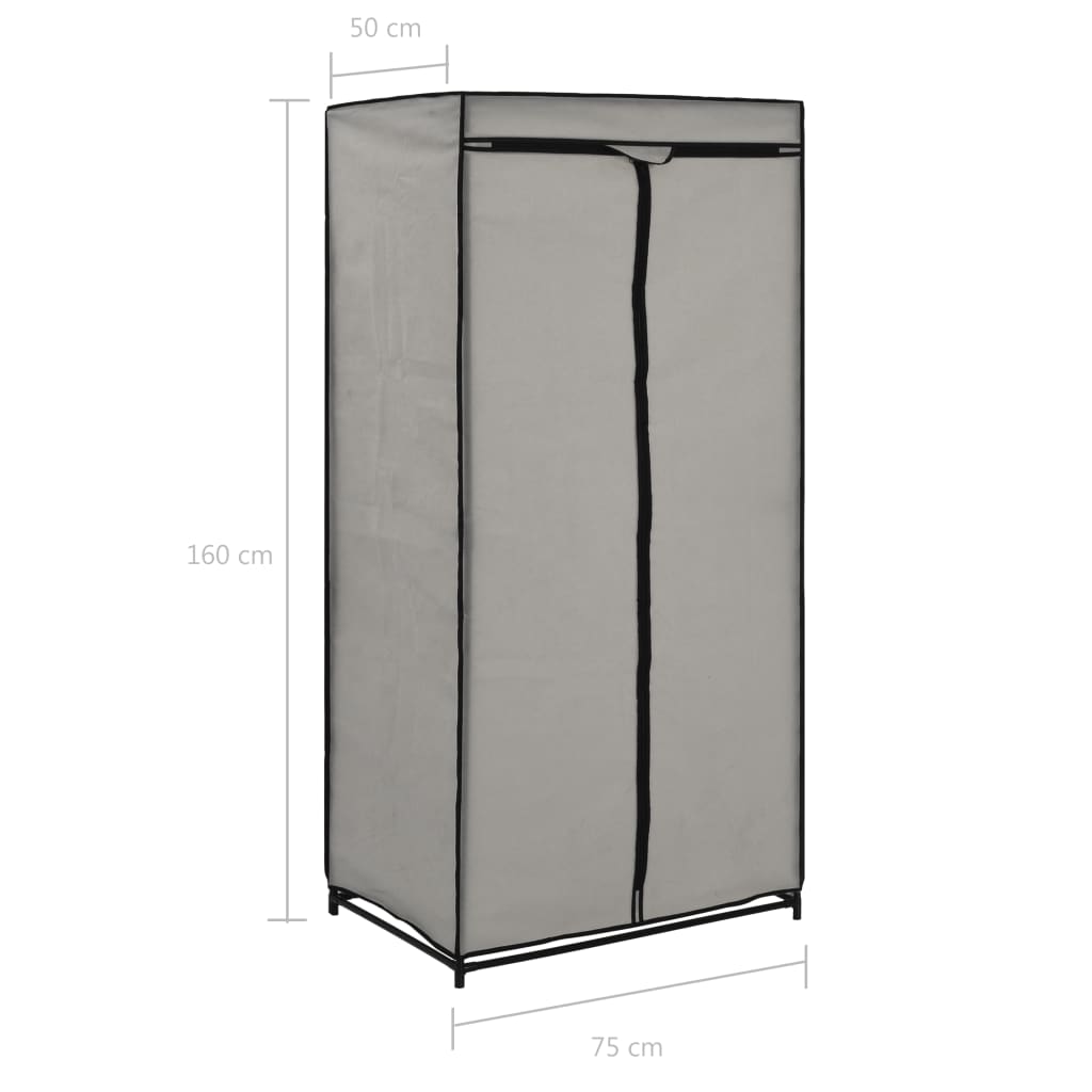 vidaXL Šatní skříně 2 ks šedé 75 x 50 x 160 cm