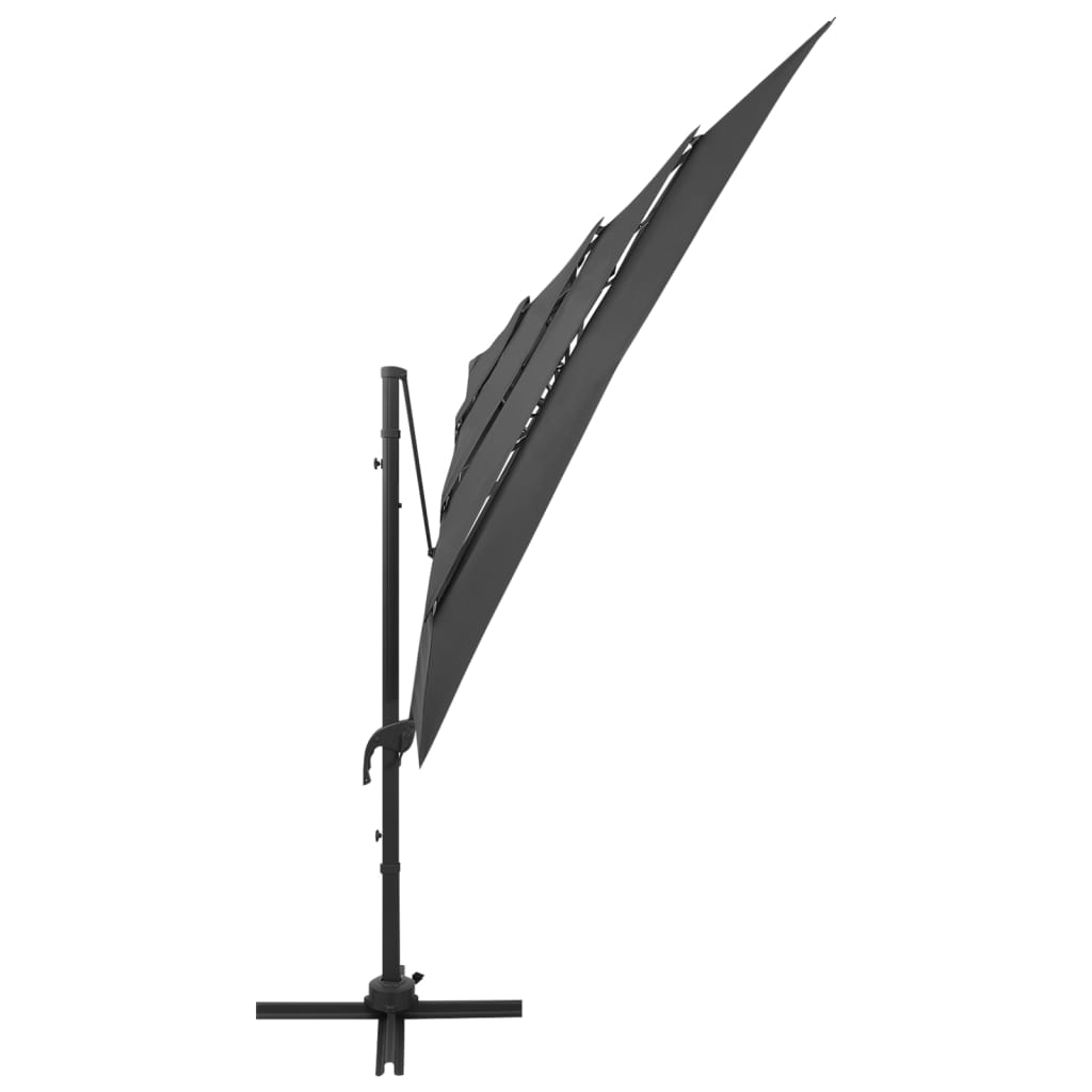 vidaXL 4stupňový slunečník s hliníkovou tyčí antracit 250 x 250 cm