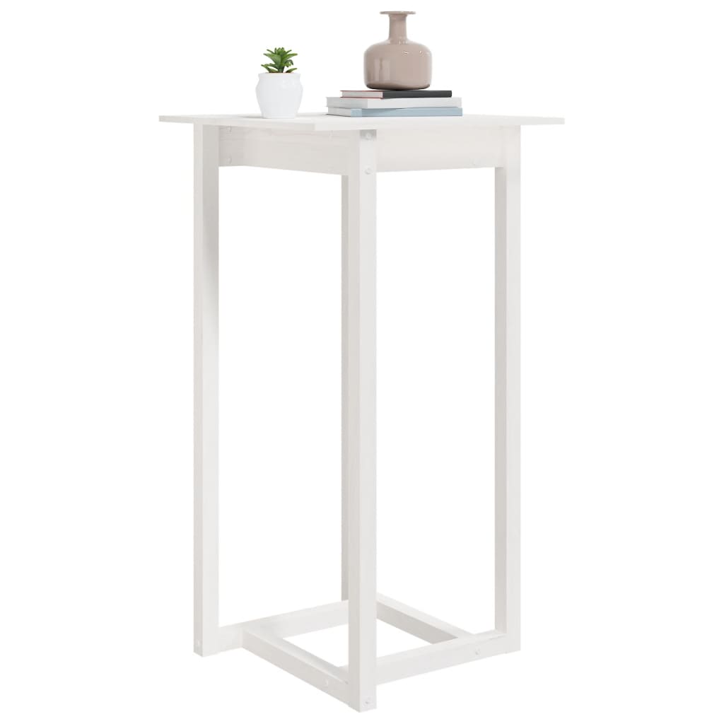 vidaXL Barový stolek bílý 60 x 60 x 110 cm masivní borové dřevo