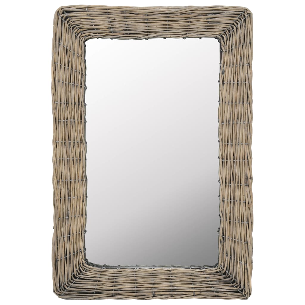 vidaXL Zrcadlo s proutěným rámem 40 x 60 cm hnědé