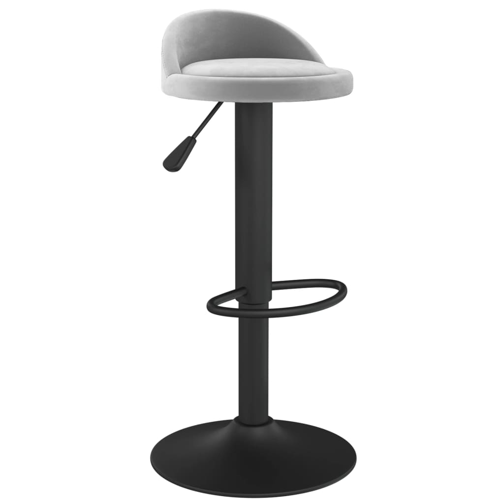 vidaXL Barová stolička světle šedá samet