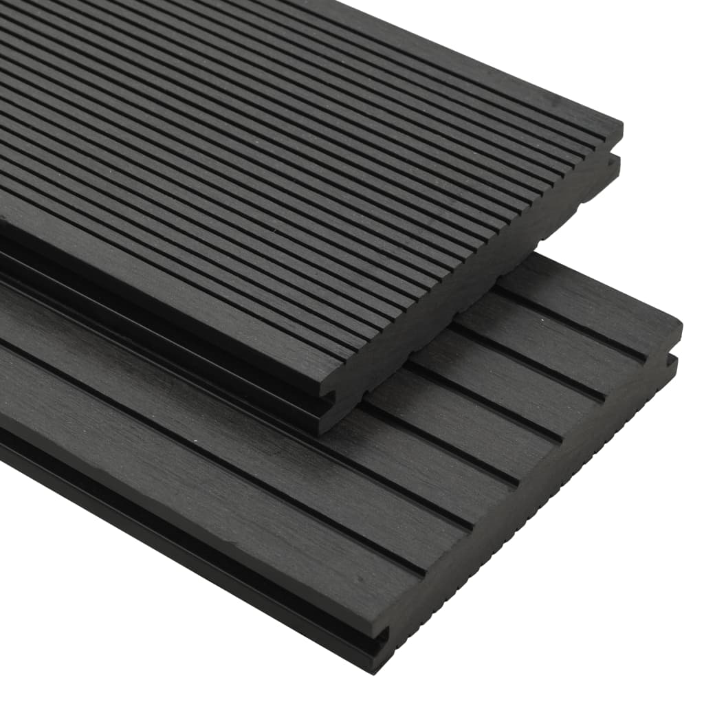 vidaXL WPC plná terasová prkna a příslušenství 26 m² 2,2 m černá