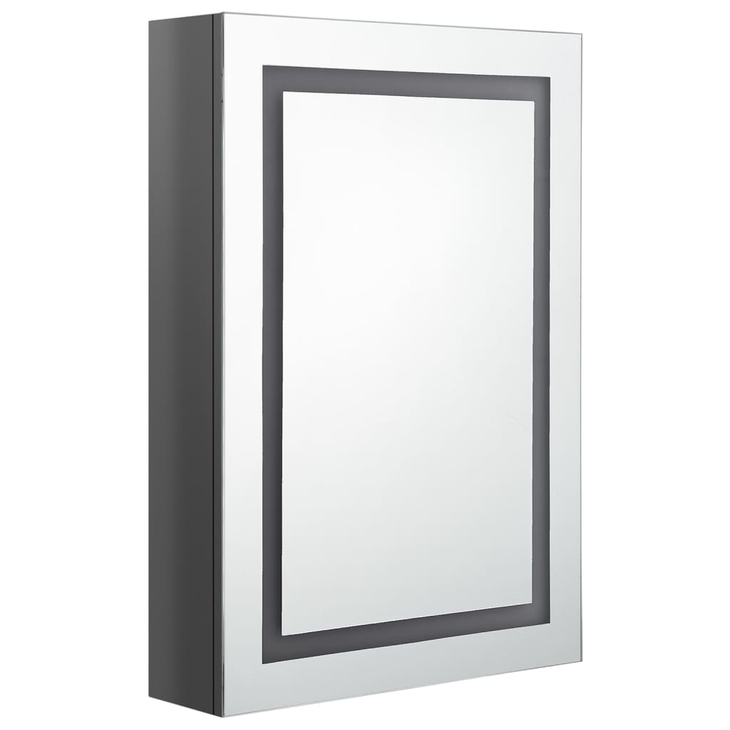 vidaXL LED koupelnová skříňka se zrcadlem zářivě šedá 50 x 13 x 70 cm