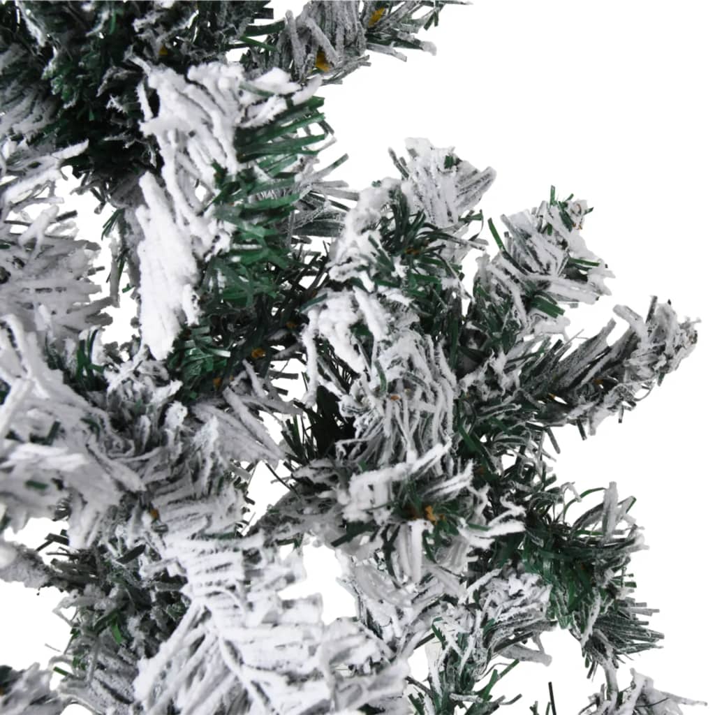 vidaXL Úzký umělý poloviční vánoční stromek se sněhem 210 cm