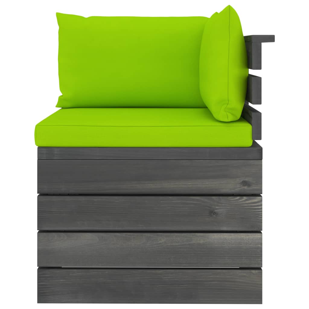 vidaXL 3dílná zahradní sedací souprava z palet + podušky borové dřevo