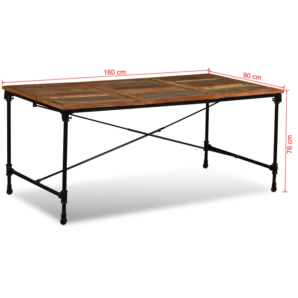 vidaXL Jídelní stůl z masivního recyklovaného dřeva 180 cm