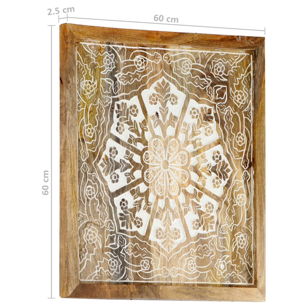 vidaXL Ručně vyřezávané nástěnné panely 2 ks mangovník 60x60x2,5 cm