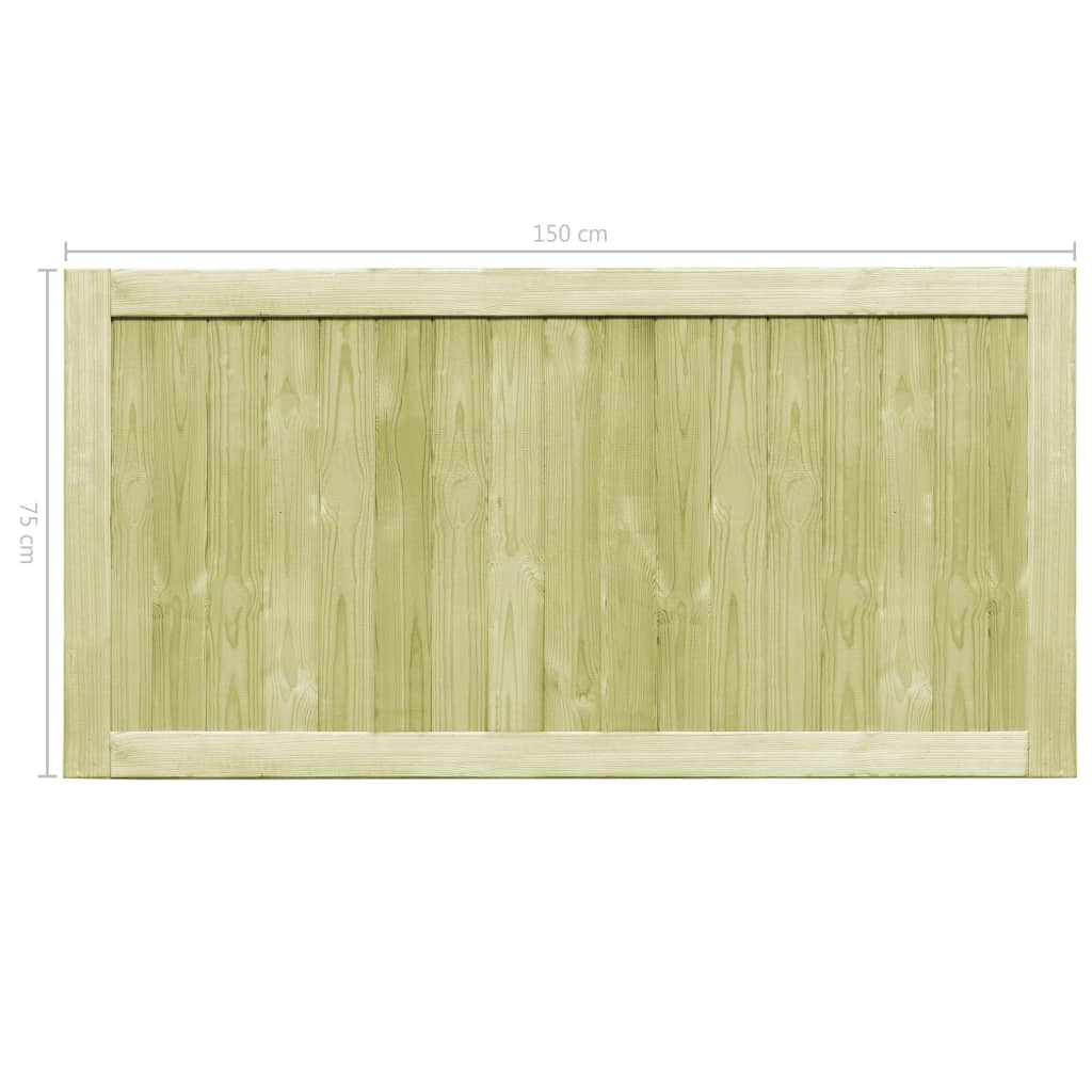vidaXL Zahradní brána 2křídlá impregnovaná borovice 300 x 75 cm