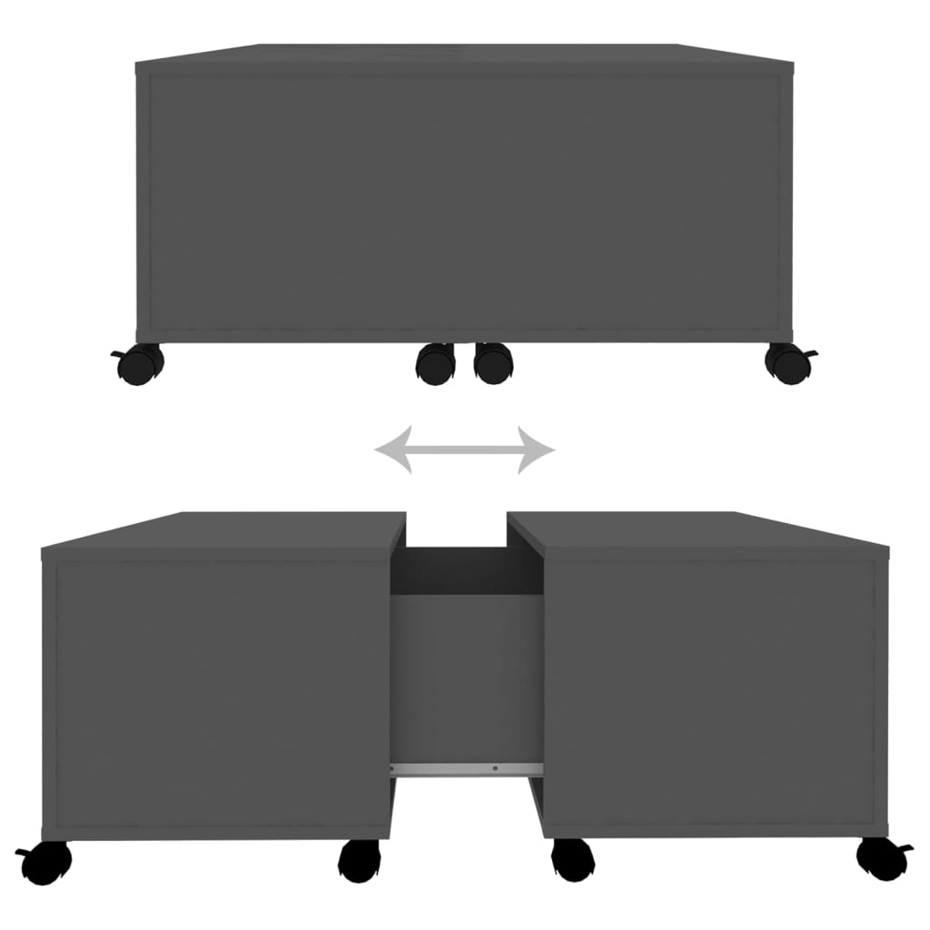 vidaXL Konferenční stolek šedý 75 x 75 x 38 cm dřevotříska