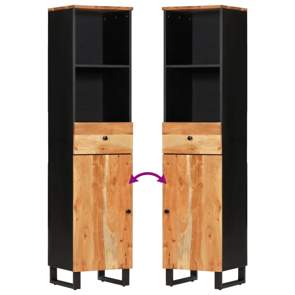 vidaXL 3dílná koupelnová sestava masivní akáciové dřevo