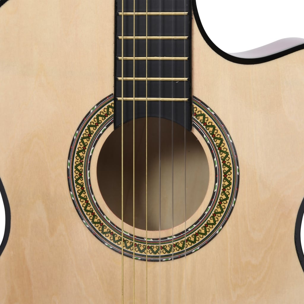 vidaXL 12dílný set folková kytara s ekvalizérem a 6 strunami