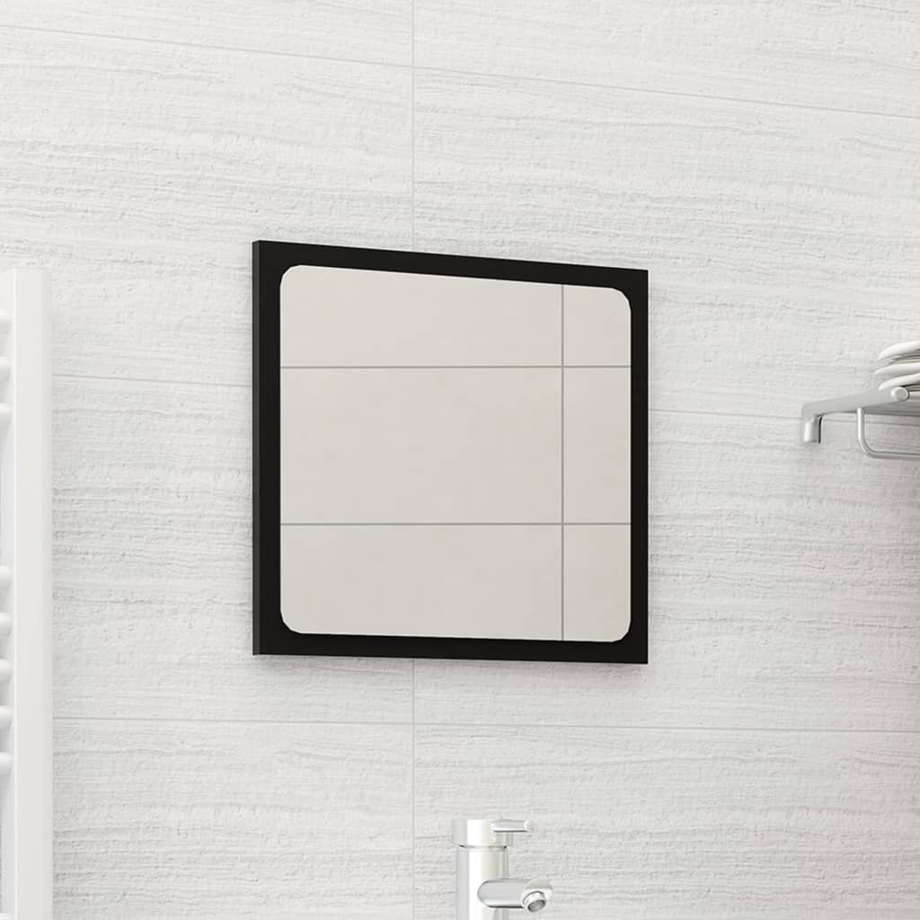 vidaXL Koupelnové zrcadlo černé 40 x 1,5 x 37 cm dřevotříska