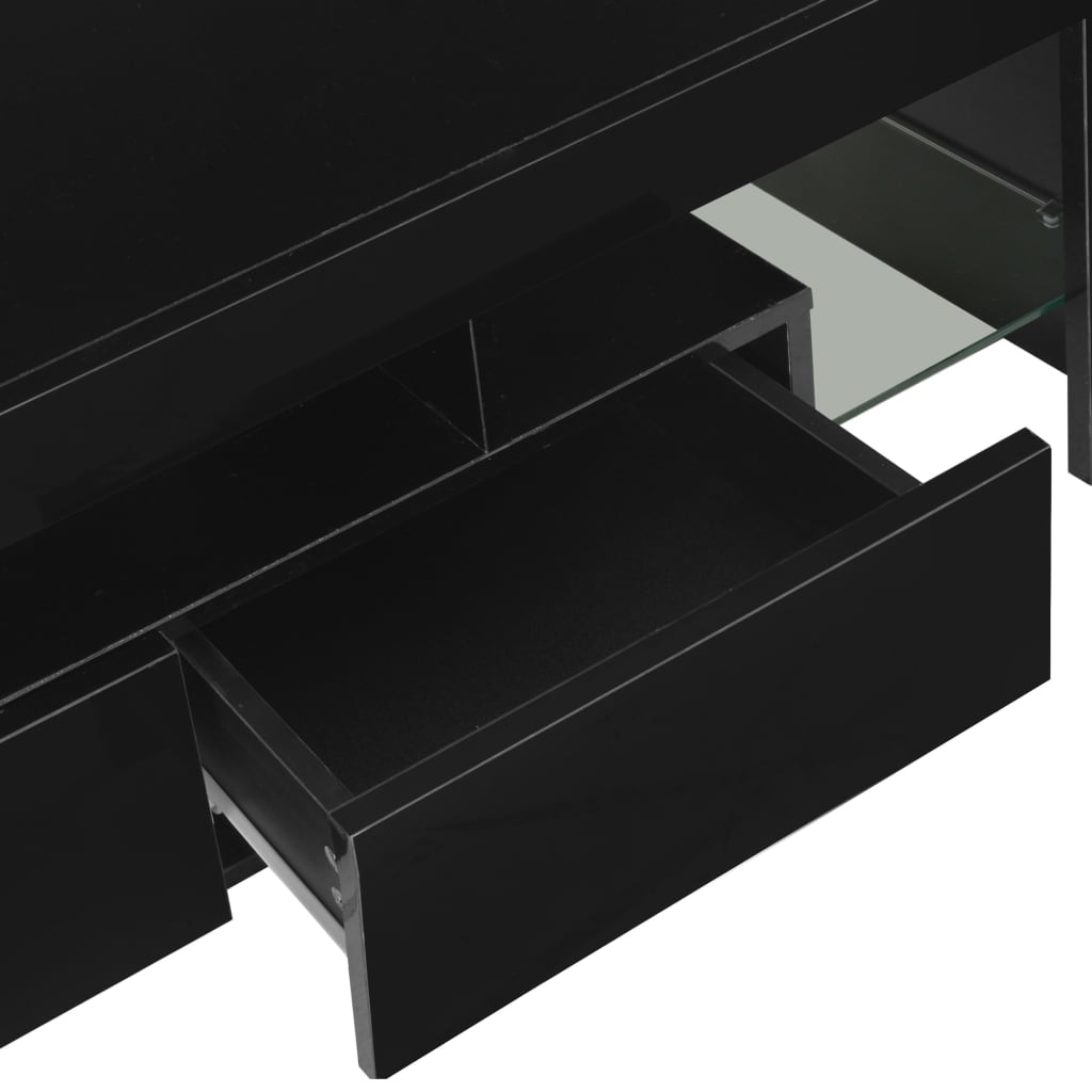 vidaXL TV skříňka s LED osvětlením černá s vysokým leskem 130x35x45 cm