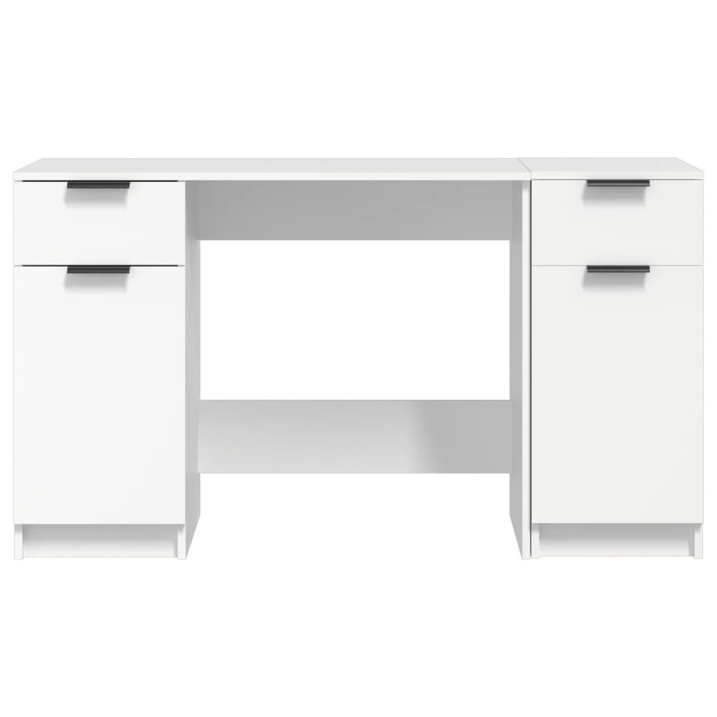 vidaXL Psací stůl s boční skříňkou bílá kompozitní dřevo