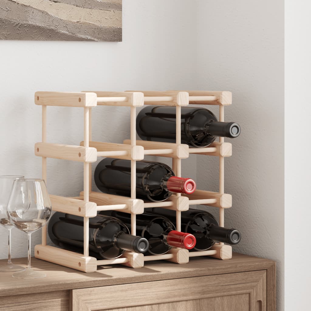 vidaXL Stojan na víno na 12 lahví 36 x 23 x 36 cm masivní borové dřevo
