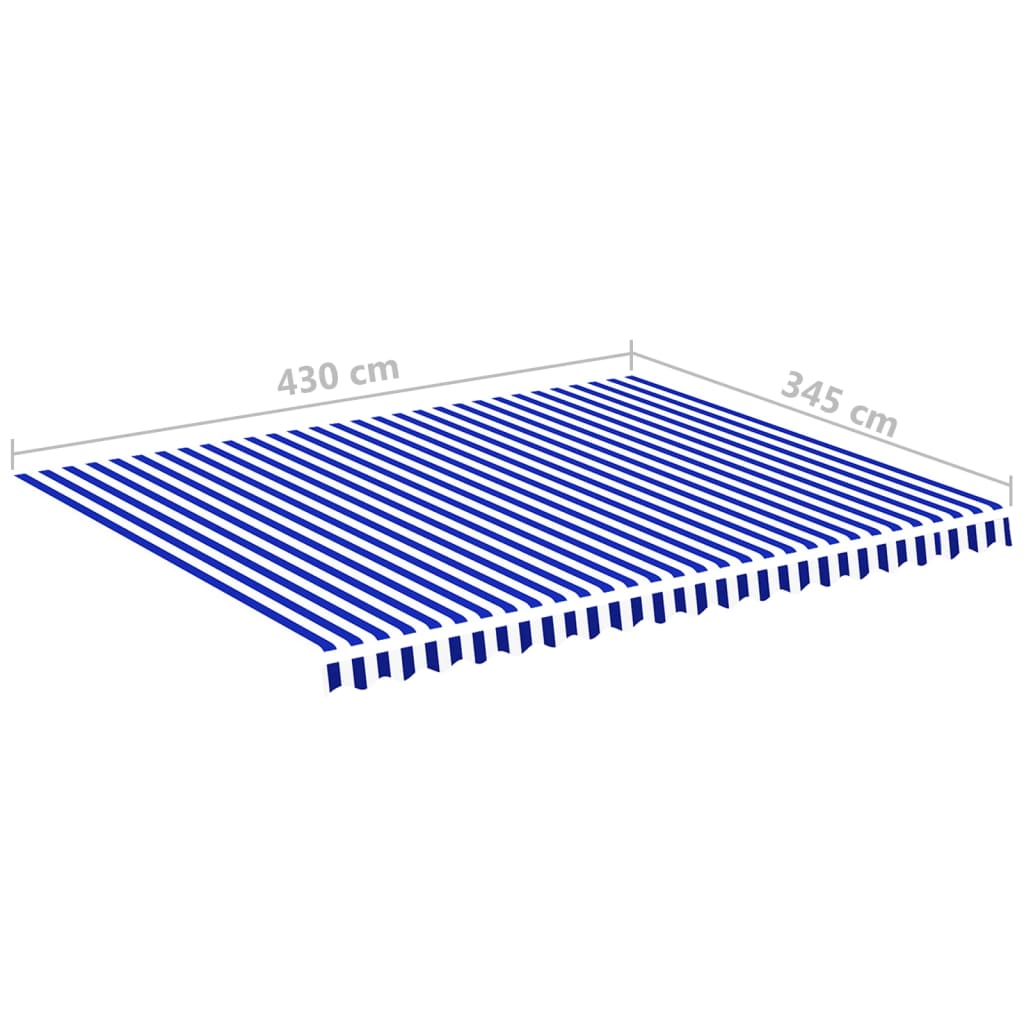vidaXL Náhradní plachta na markýzu modro-bílá 4,5 x 3,5 m