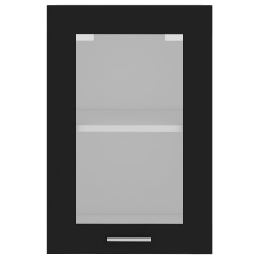 vidaXL Horní skříňka prosklená černá 40 x 31 x 60 cm dřevotříska