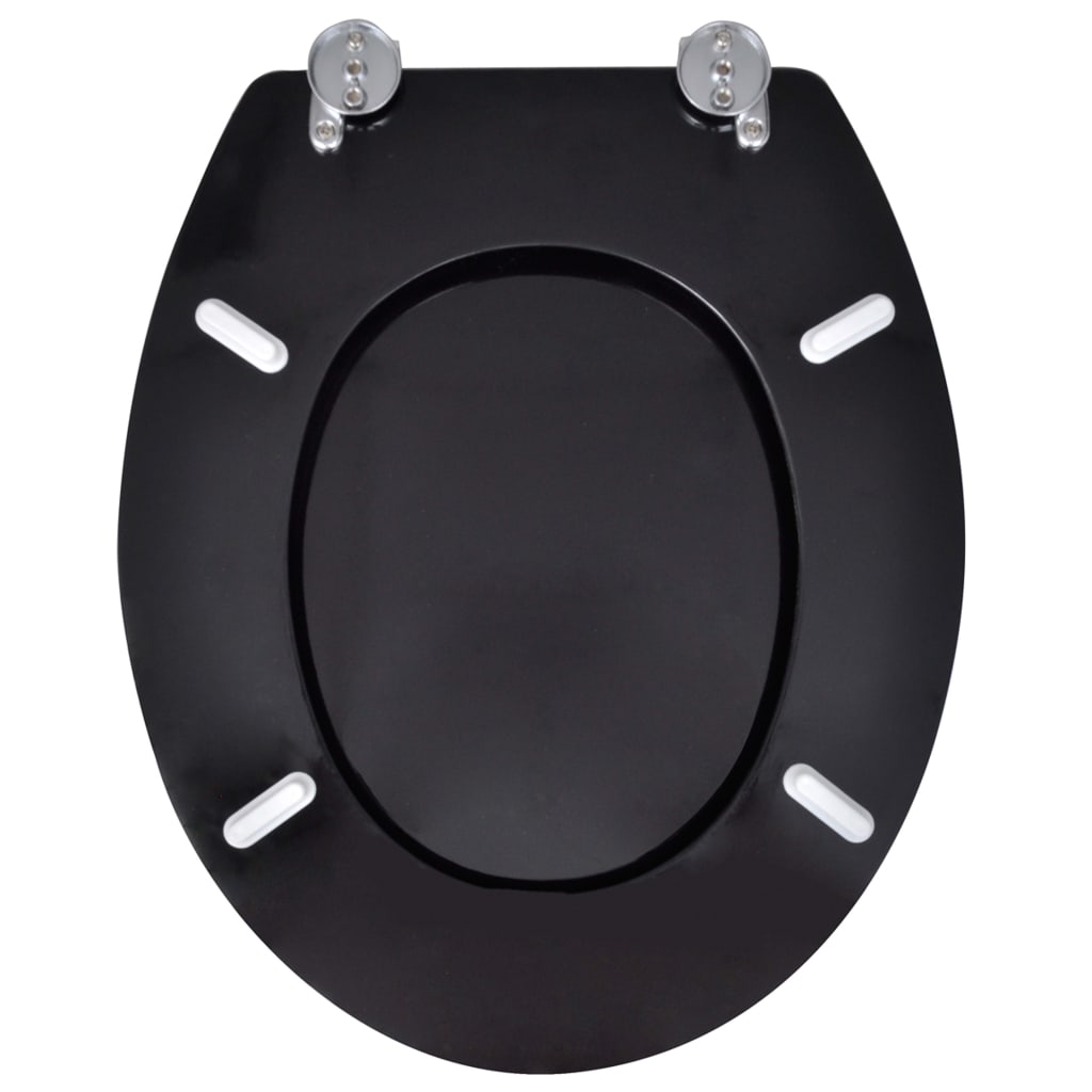 vidaXL WC sedátko MDF s víkem jednoduchý design černé