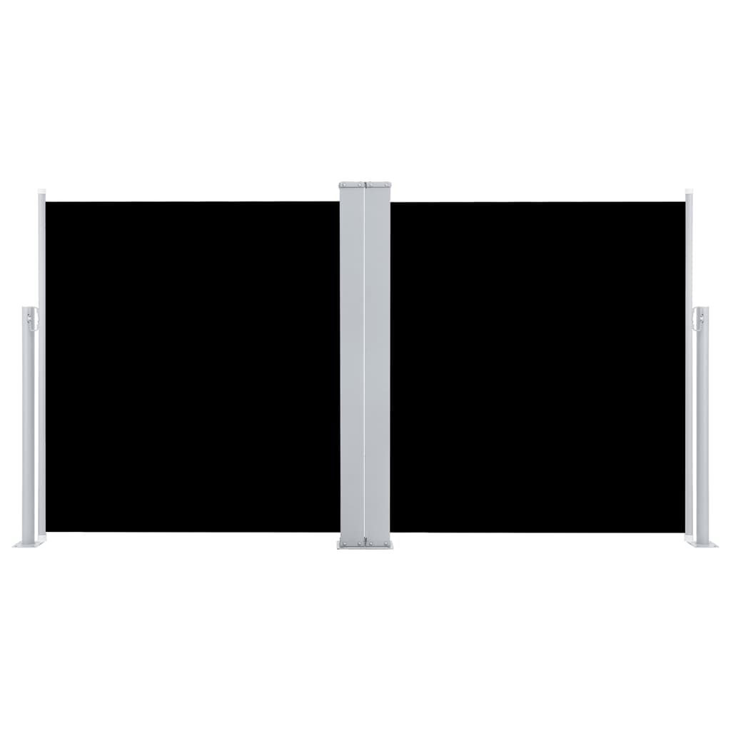 vidaXL Zatahovací boční markýza černá 117 x 600 cm