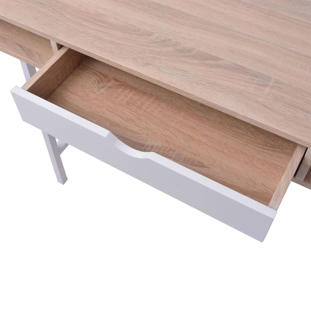 vidaXL Psací stůl s 1 zásuvkou, dub a bílá barva