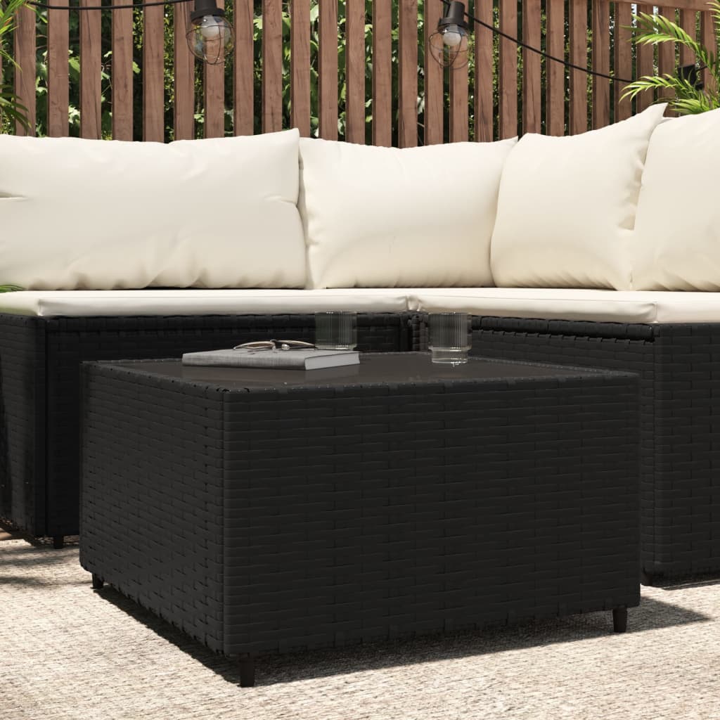 vidaXL Zahradní konferenční stolek čtverec černý 50x50x30 cm polyratan