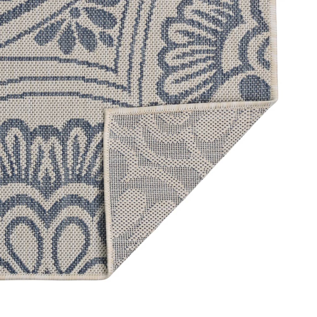 vidaXL Venkovní hladce tkaný koberec 100x200 cm modrý vzor
